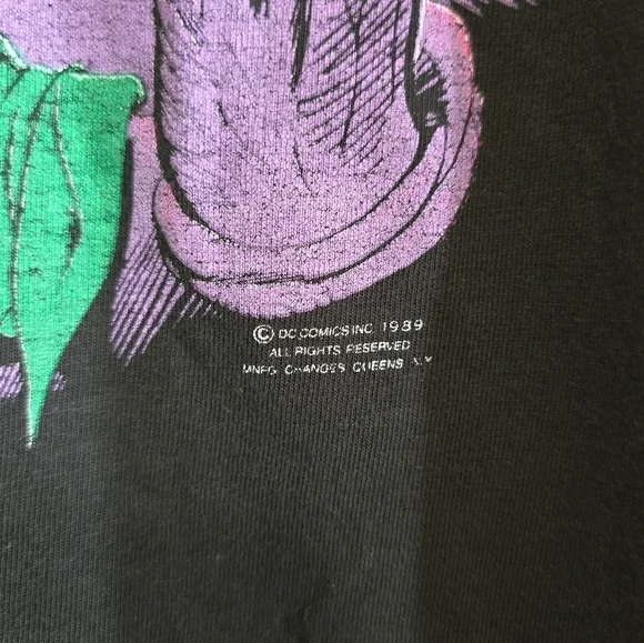 Vintage 1989 DC Comics Graphic Joker T-shirt XS Single Stitch Dated - Picture 4 of 6